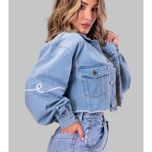 Byegreis Cropped Denim Jacket